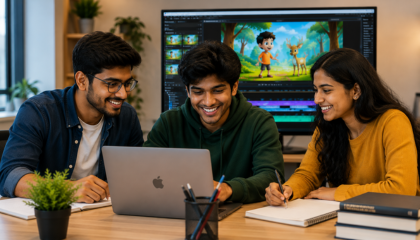 Students learning computer courses at Digitally Code
